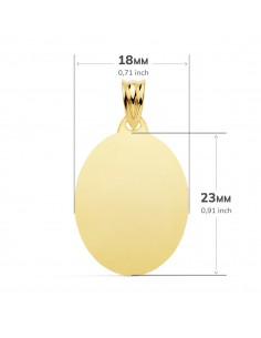 18K CHAPA OVAL BRILLO 23 X 18 MM. 2