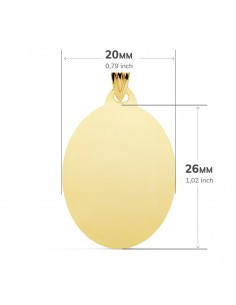 18K CHAPA OVAL ORO AMARILLO BRILLO 26 X 20MM 2