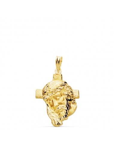 18K COLGANTE ORO AMARILLO CABEZA DE CRISTO  CON CRUZ. 26X18 MM 2.40 GRS