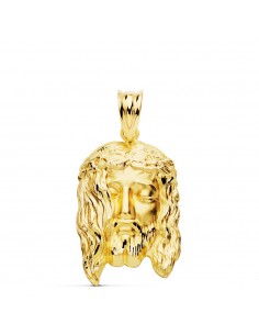 18K COLGANTE COLGANTE ORO AMARILLO CABEZA DE CRISTO 26X16 MM