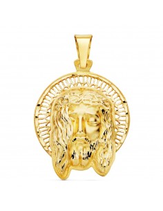 18K COLGANTE COLGANTE ORO AMARILLO CABEZA DE CRISTO ORLA 29X25 MM
