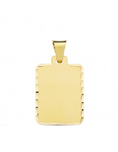 18K CHAPA MATE TALLADA. 24 X 19 MM.