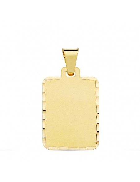 18K CHAPA MATE TALLADA. 24 X 19 MM.