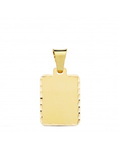 18K CHAPA MATE TALLADA. 20 X 15 MM.