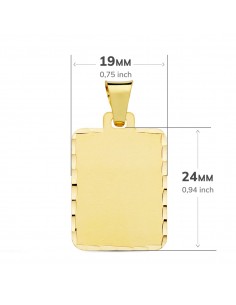 18K CHAPA MATE TALLADA. 24 X 19 MM. 2