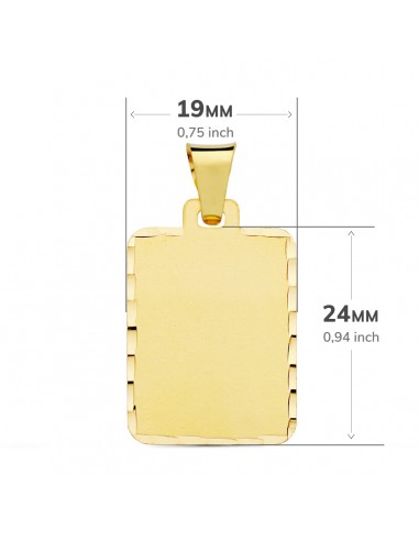 18K CHAPA MATE TALLADA. 24 X 19 MM.