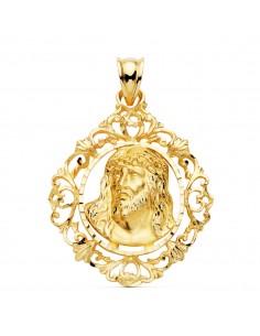 18K COLGANTE CRISTO ORO AMARILLO ESTAMPADO CERCO. 32X29 MM