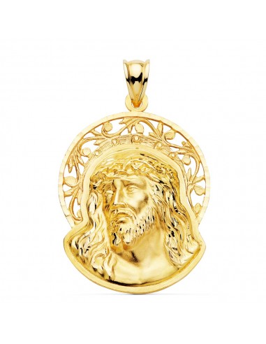 18K COLGANTE COLGANTE ORO AMARILLO CABEZA DE CRISTO ORLA 32X26 MM