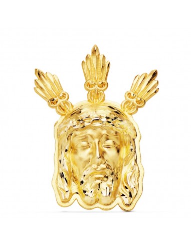 18K COLGANTE COLGANTE ORO AMARILLO CABEZA DE CRISTO  POTENCIAS 39X28 MM
