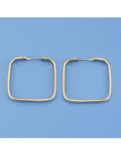 18K AROS HUECOS CUADRADOS 24 MM.