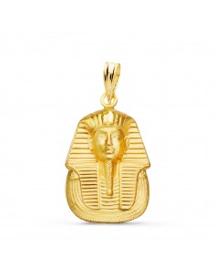 18K COLGANTE ORO AMARILLO EGIPCIO TUTANKAMON MATIZADO. 20X14 MM