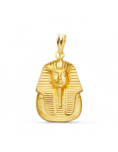 18K COLGANTE ORO AMARILLO EGIPCIO TUTANKAMON MATIZADO. 20X14 MM