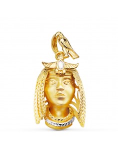 18K COLGANTE ORO BICOLOR EGIPCIO NEFERTARI 30X23 MM