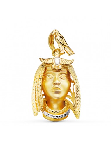 18K COLGANTE ORO BICOLOR EGIPCIO NEFERTARI 30X23 MM