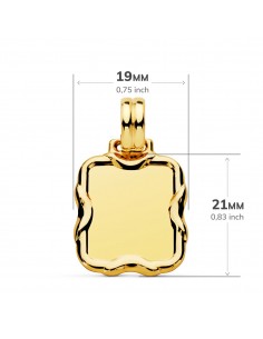 18K CHAPA RECTANGULAR 23 X 19 MM. 2