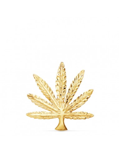 18K COLGANTE ORO AMARILLO MARIHUANA TALLADA 30X28 MM