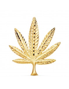 18K COLGANTE HOJA MARIHUANA ORO AMARILLO 44X37 MM