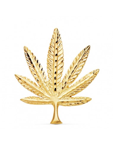 18K COLGANTE HOJA MARIHUANA ORO AMARILLO 44X37 MM