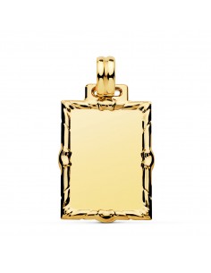 18K CHAPA ORO AMARILLO RECTANGULAR EN BRILLO. 26 X 21 MM.