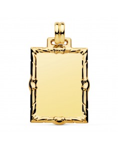 18K CHAPA LABRADA RECTANGULAR 30 X 24 MM.