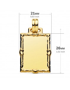 18K CHAPA ORO AMARILLO RECTANGULAR EN BRILLO. 26 X 21 MM. 2