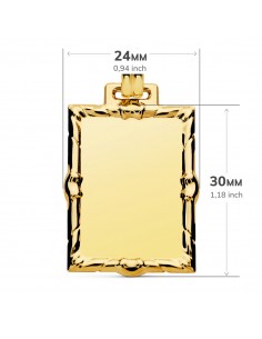 18K CHAPA LABRADA RECTANGULAR 30 X 24 MM. 2