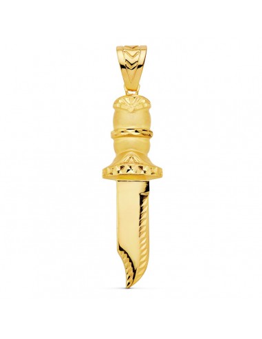 18K COLGANTE PUÑAL TALLADO ORO AMARILLO 2X18 MM