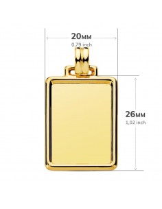 18K CHAPA LISA. 29 X 20 MM. 2