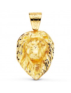 18K COLGANTE LEON GIGANTE TALLADO ORO AMARILLO 66X56 MM