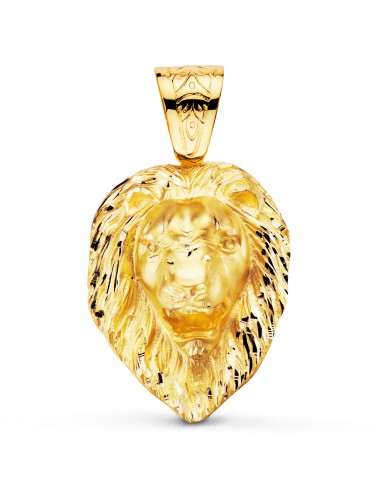 18K COLGANTE LEON GIGANTE TALLADO ORO AMARILLO 66X56 MM