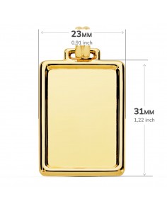 18K CHAPA LISA BRILLO BORDE. 31 X 23 MM 2