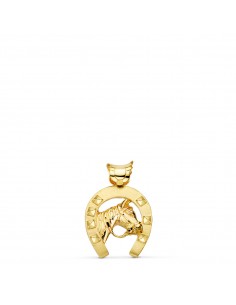 18K COLGANTE ORO AMARILLO HERRADURA DE CABALLO 25X22 MM