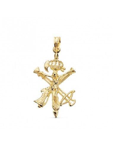 18K COLGANTE CRUZ CRISTO LEGION ORO AMARILLO 31X20 MM
