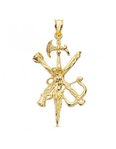 18K COLGANTE ORO AMARILLO CRISTO LEGION 44X25 MM