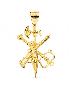 18K CRUZ ORO AMARILLO LEGIONARIO SIN CORONA 55X40 MM