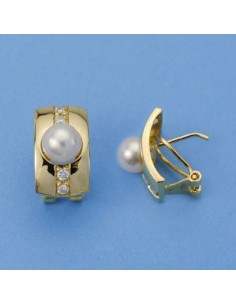 18K PENDIENTES PERLA CULTIVADAS. 16 X 9 MM.
