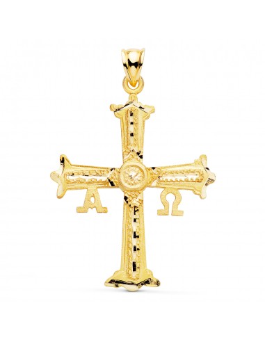 18K CRUZ DE COVADONGA O VICTORIA ORO AMARILLO TALLADA 41X31 MM