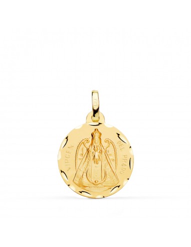 18K MEDALLA ORO AMARILLO VIRGEN DEL PRADO TALLADA 18 MM