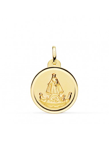 18K MEDALLA ORO AMARILLO VIRGEN CARIDAD DEL COBRE BALSA 16 MM