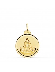 18K MEDALLA ORO AMARILLO VIRGEN CARIDAD DEL COBRE BALSA 20 MM