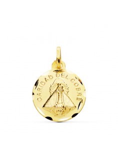 18K MEDALLA ORO AMARILLO VIRGEN DE LA CARIDAD DEL COBRE 16 MM