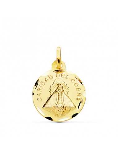 18K MEDALLA ORO AMARILLO VIRGEN DE LA CARIDAD DEL COBRE 16 MM