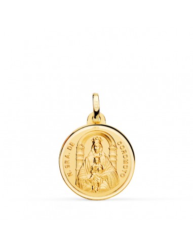 18K MEDALLA ORO AMARILLO VIRGEN NUESTRA SRA DEL COROMOTO 18 MM TALLA BISEL