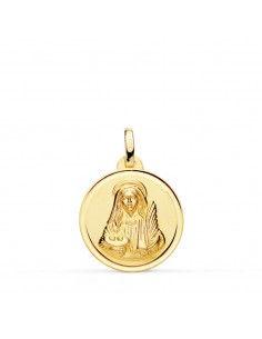 18K MEDALLA ORO AMARILLO SANTA LUCIA BISEL 18 MM