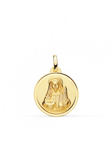 18K MEDALLA ORO AMARILLO SANTA LUCIA BISEL 18 MM