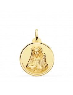 18K MEDALLA ORO AMARILLO SANTA LUCIA BISEL 22 MM