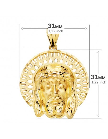 18K COLGANTE CABEZA DE CRISTO ORLA 31 X 31 MM