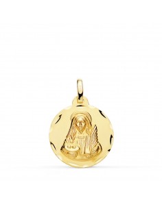 18K MEDALLA ORO AMARILLO SANTA LUCIA 18 MM