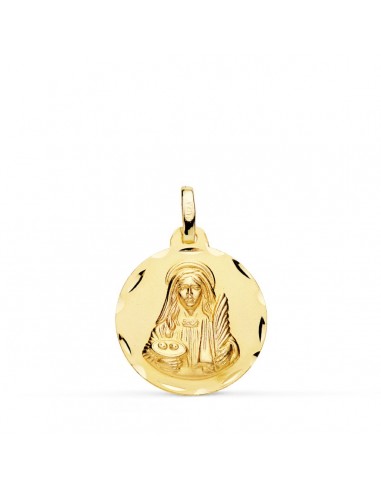 18K MEDALLA ORO AMARILLO SANTA LUCIA 18 MM