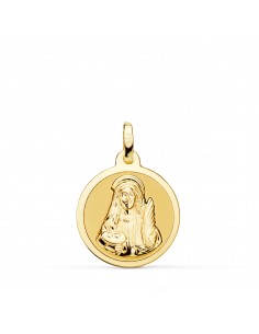 18K MEDALLA ORO AMARILLO SANTA LUCIA BRILLO 18 MM